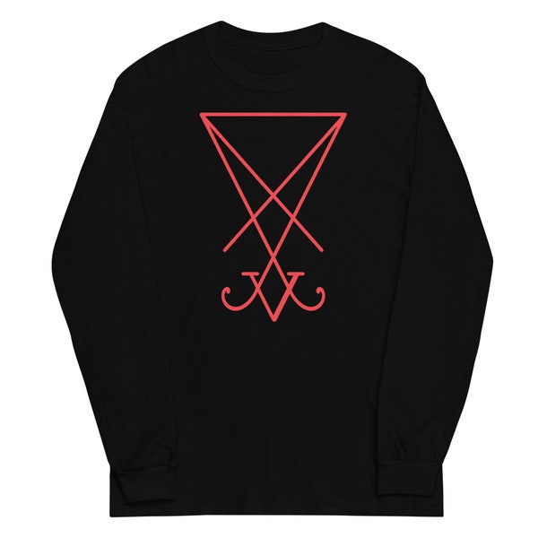 Red Sigil of Lucifer (Seal of Satan) The Grimoire of Truth Long Sleeve Shirt