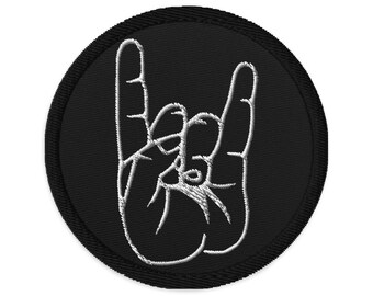O sinal dos chifres Patch bordado Heavy Metal Devil Horns