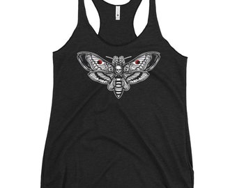 Death's-head Hawkmoth Omen of Death Moth Skull Women's Racerback Tank Top Shirt