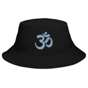OM Sacred Spiritual Symbol Embroidered Bucket Hat Vibration of the Universe