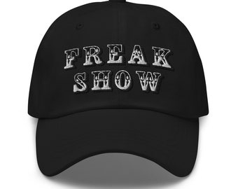 Czapka z daszkiem Freak Show z haftem, cyrkowa czapka Creep Show z napisem „Cyrk”