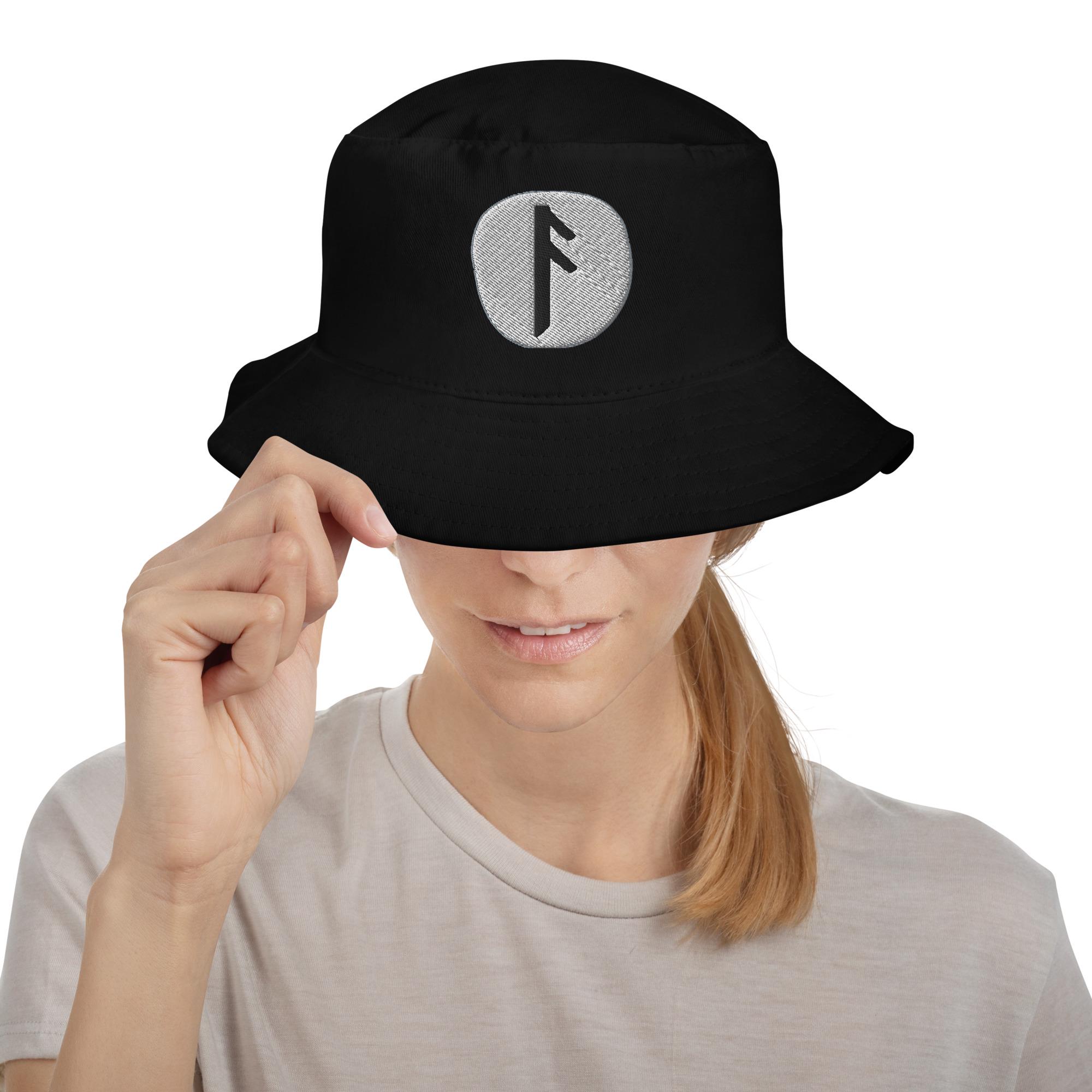 Ansuz Rune Bucket Hat Viking Odin Wisdom Symbol Norse Cotton Cap Gothic ...