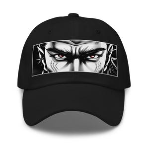 Anime Eyes Samurai Hat – Gothic Manga Baseball Cap | Japanese Warrior Aesthetic | Adjustable Unisex Dad Hat Streetwear