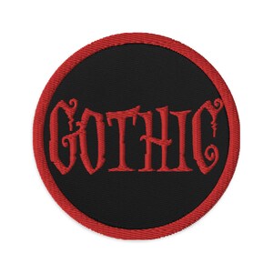 Gothic Dramatic Style Gestickter Patch Dark Goth Kleidung Roter Faden
