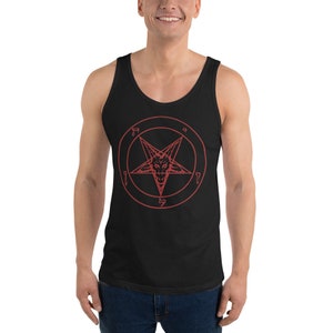Sigil of Baphomet Insignia of Satan Männer Tank Top Shirt Rot Print