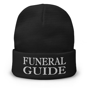 Funeral Guide Embroidered Cuff Beanie Death Cosplay