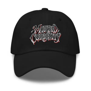 Morbid Curiosity Dad Hat – Horror Embroidered Baseball Cap, Gothic Alternative Streetwear Adjustable Cotton Hat