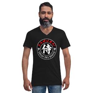 Samurai Honor the Sword Japanese Kanji Symbol V-Neck T-Shirt