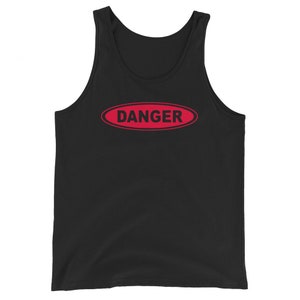 Rotes Gefahr Warnzeichen Männer Tank Top Shirt