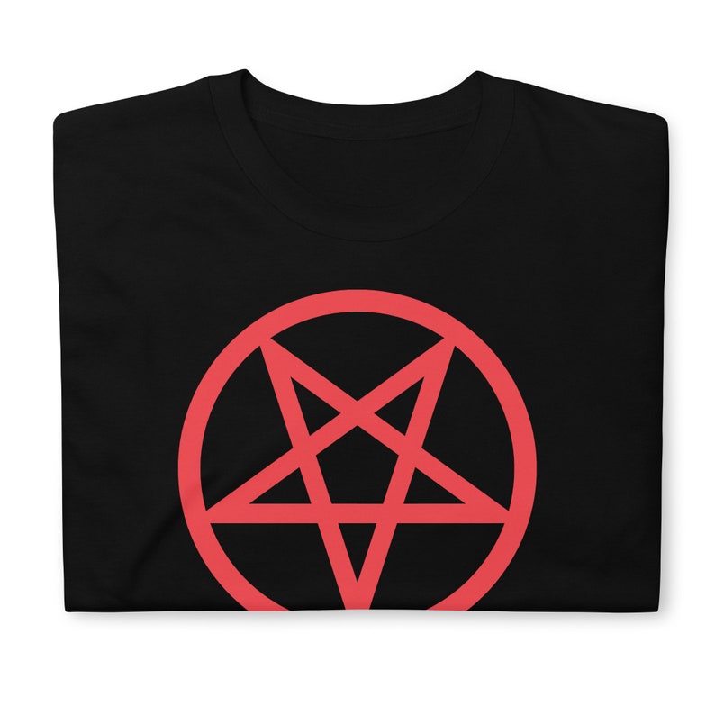 Red Classic Inverted Pentagram Occult Symbol Men's Short-sleeve T-shirt ...