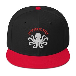Cthulhu The Elder Gods Embroidered Flat Bill Cap Snapback Hat