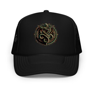 Ouroboros Snake Hat – Occult Symbol Foam Trucker Snapback-keps, Gotisk Mörk Estetisk Justerbar Unisex Streetwear