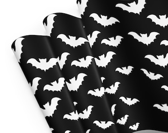 Halloween Vampire Bats Wrapping Paper – Gothic Horror Gift Wrap Sheets, Dark Pattern Birthday Holiday Decor
