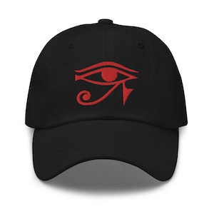 Auge von Ra Ägyptische Göttin Bestickte Baseballkappe Roter Faden Dad Hut