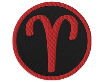 Signo del zodiaco Aries Parche bordado Astrología Horóscopo Hilo rojo