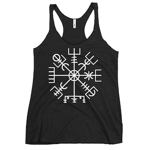 Vegvisir Way Finder Compass Icelandic Stave Women&#39;s Racerback Tank Top Shirt