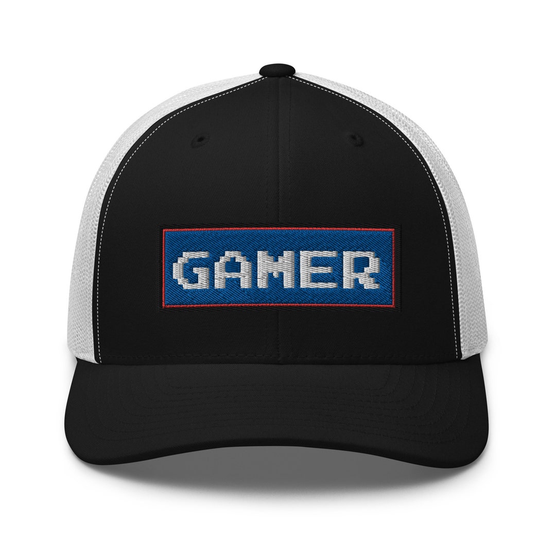 80's Retro Style 8 Bit Gamer Embroidered Trucker Cap Snapback Hat - Etsy