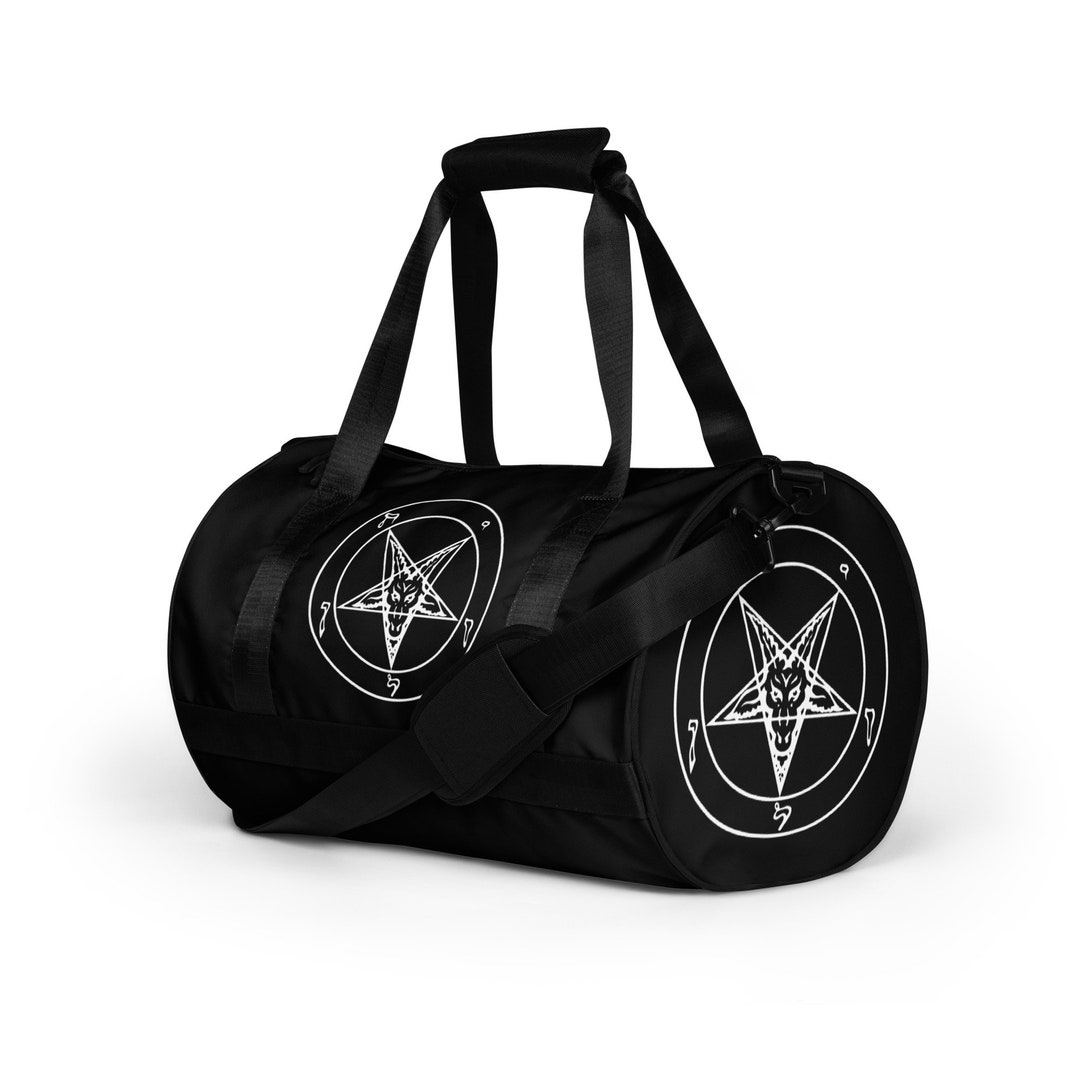 Hail Satan Sigil of Baphomet Symbol on Black Gym Bag / Duffle - Etsy