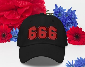 Casquette De Baseball Noire 666 - Style Occulte Gothique - Brodée "Number Of The Beast" - Neuve Avec étiquettes