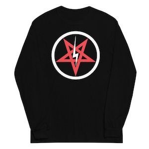 Satanic Church Sigil Bolt Inverted Pentagram Long Sleeve Shirt