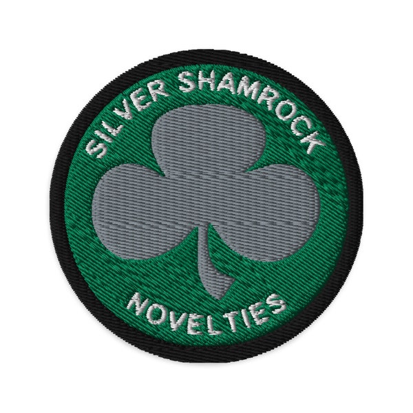 シルバー シャムロック ノベルティ 刺繍パッチ ハロウィン ラッキークローバー