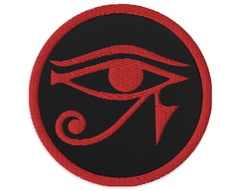 Eye of Ra Egyptian God Embroidered Patch Red Thread