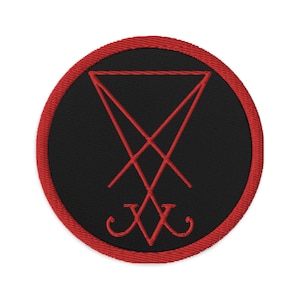 Red Thread Sigil of Lucifer Symbol The Seal of Satan Embroidered Patch