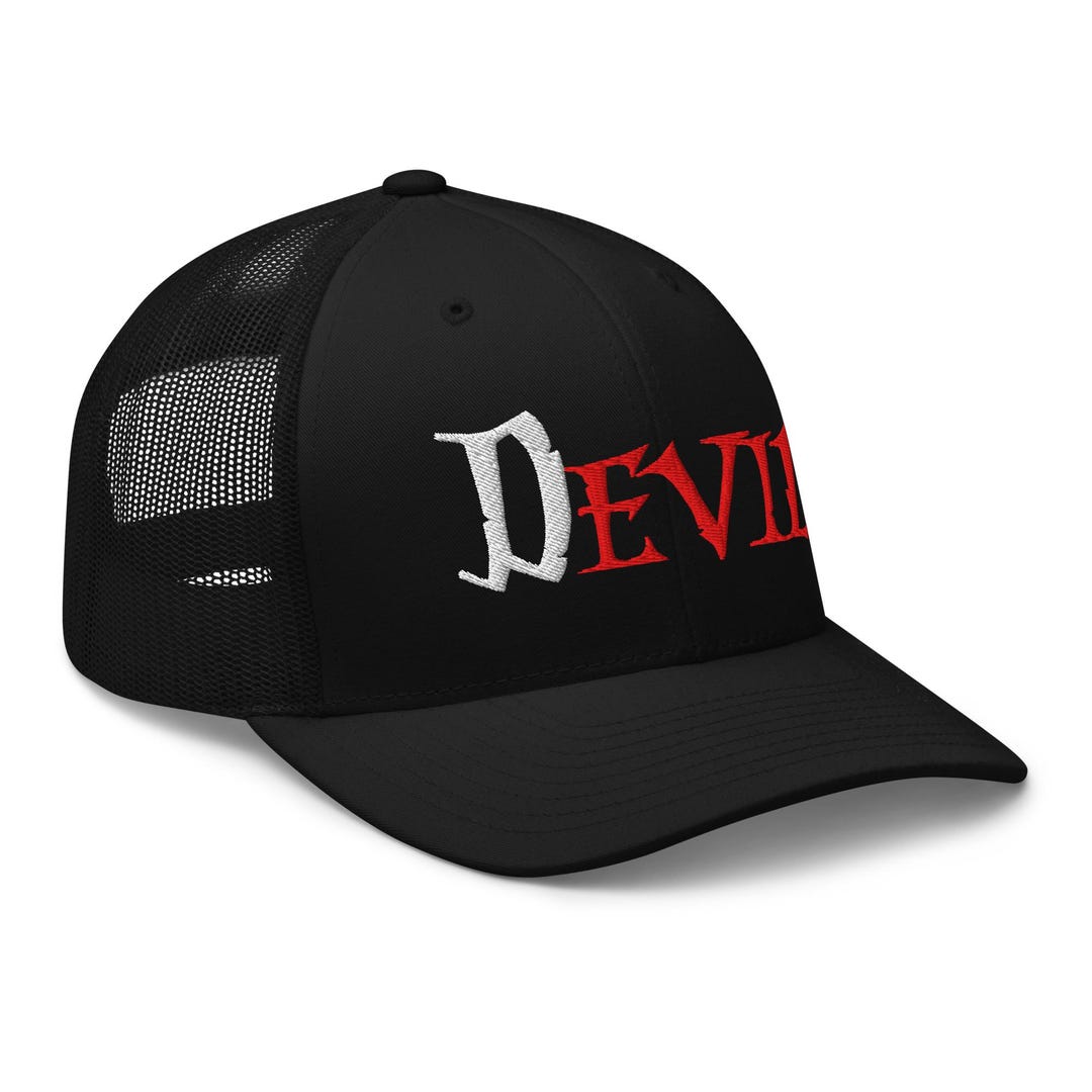 The Devil is Evil Trucker Hat – Embroidered Occult Mesh Snapback Cap ...