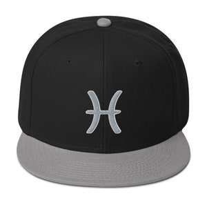 Signo do Zodíaco Peixes Bordado Flat Bill Cap Snapback Chapéu Astrologia Horóscopo