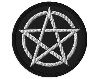 Witchcraft Woven Pentacle Pagan Ritual Embroidered Patch Pentagram