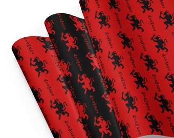 Krampus Geschenkpapier - Gothic Horror Nikolaus Geschenkpapier, dunkel Weihnachten Urlaub Alternative Dekoration