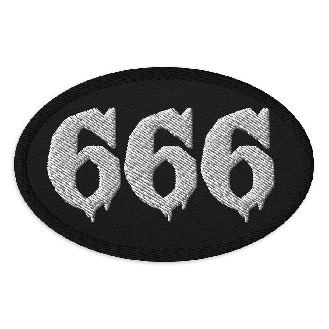 White 666 Number of the Beast Patch – Gothic Embroidered Iron-on ...