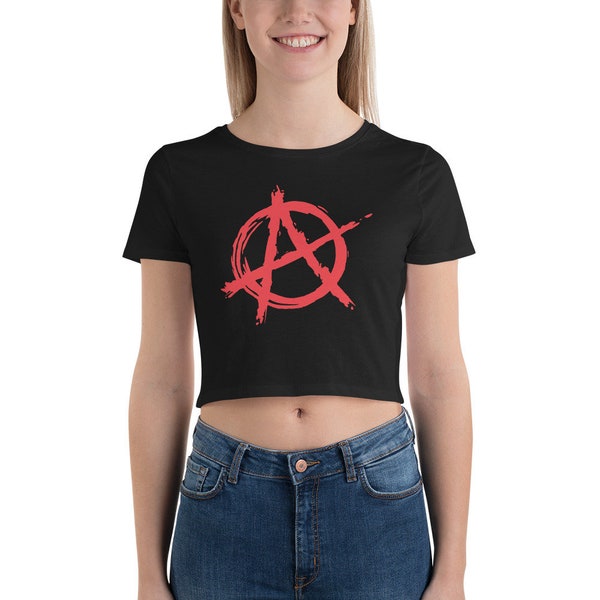 Red Anarchy is Order Symbol Punk Rock Women’s Crop Tee