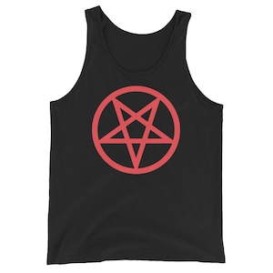 Red Classic Inverted Pentagram Occult Symbol Herren Tank Top