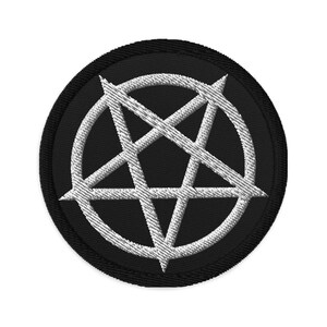 Inverted Pentagram Occult Symbol Embroidered Patch Evil