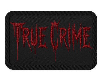 True Crime Blood Drip Patch – Embroidered Iron-On Applique for Horror Fans, Alt Streetwear, Backpacks & Jackets