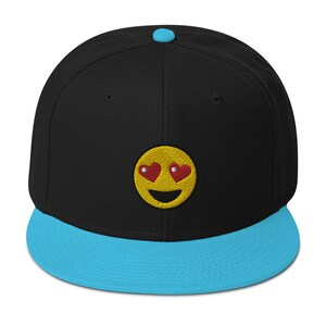 Gravity Threads #Selfie Emoticon Snapback Hat – Black High Polished Bill Cap, One Size Fits Most