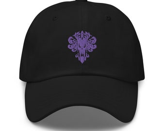 Haunted Mansion Demon Wallpaper Embroidered Baseball Cap Purple Thread Dad hat