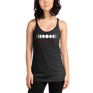 Mondphasen Waxing Waning Neumond Damen Racerback Tank Top Shirt