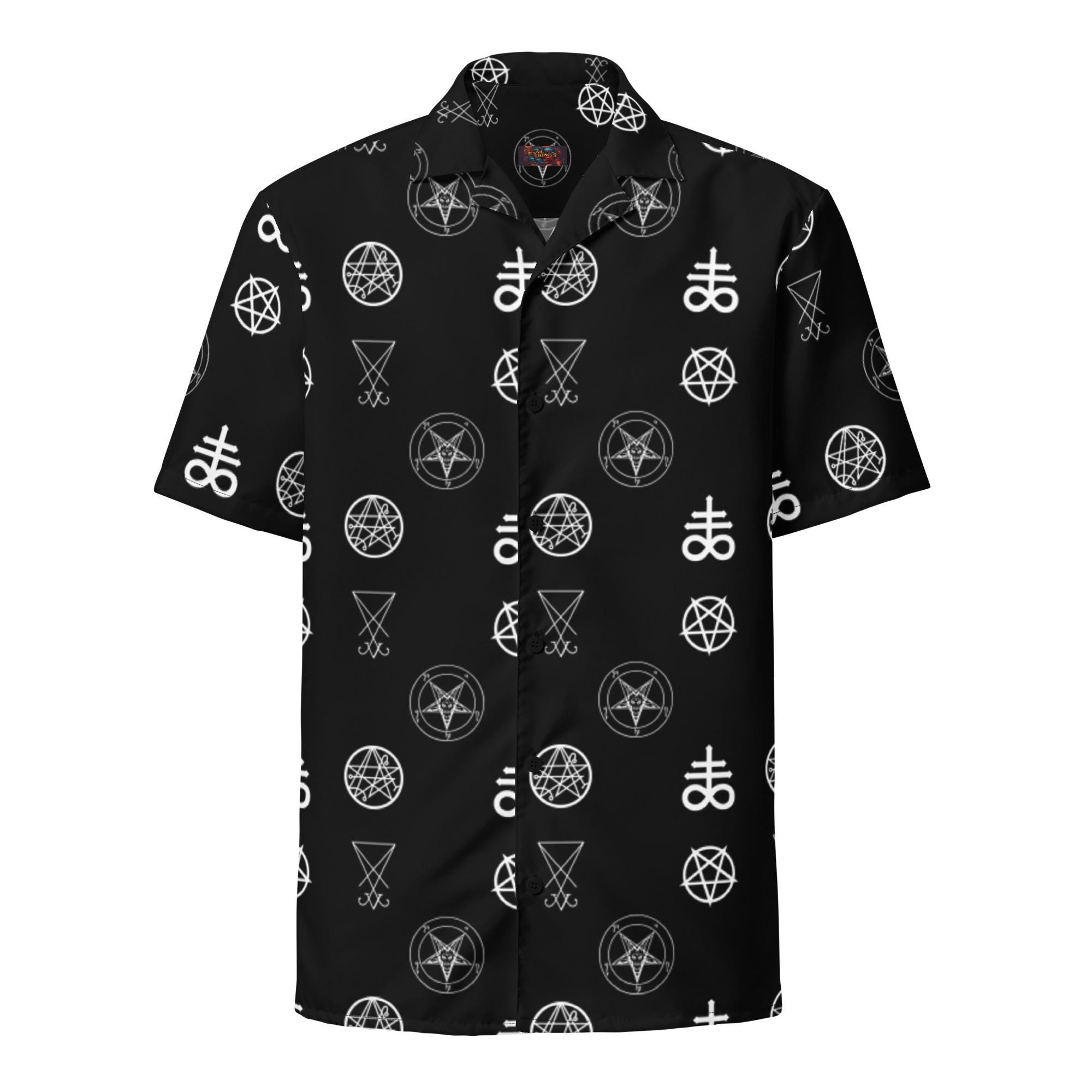 Satanic Merch Demonology Occult Symbols Satanic Evil Button up Shirt - Etsy