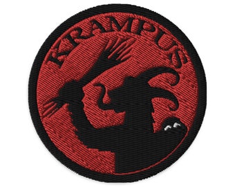 Horned Krampus Embroidered Patch Evil Santa Claus