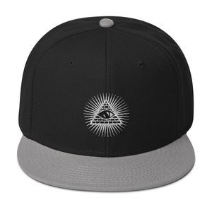 Weiße Illuminati All Seeing Psychic Eye Bestickte Schiebermütze Snapback Hut