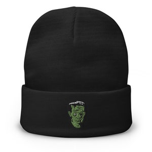 The Modern Prometheus Dr. Frankenstein's Monster Embroidered Cuff Beanie Classic Horror