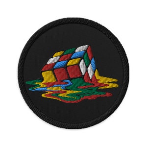 Melting Speed Cube Gaming Puzzle Box Embroidered Patch Rubik&#39;s Cube