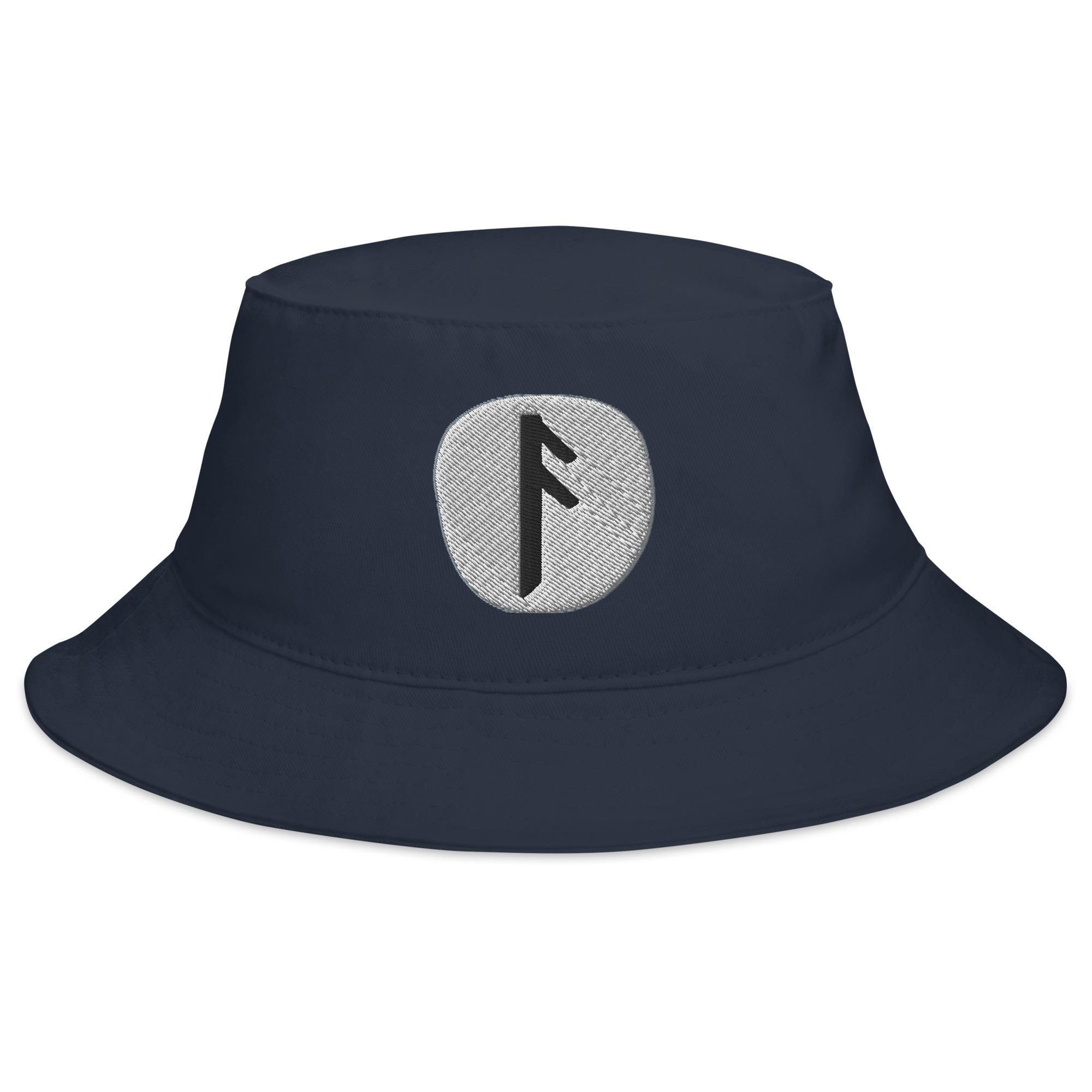 Ansuz Rune Bucket Hat Viking Odin Wisdom Symbol Norse Cotton Cap Gothic ...