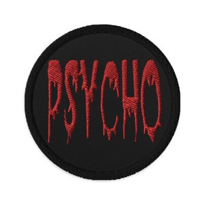 Psycho Horror Red Blood Drip Embroidered Patch