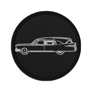 Hearse Funeral Car Embroidered Patch Casket Coach