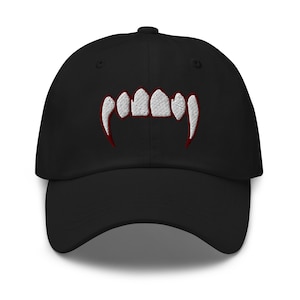Vampire Fangs Embroidered Baseball Cap Bram Stoker&#39;s Dracula Teeth Dad hat