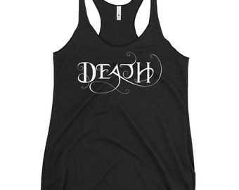 Death - The Grim Reaper Gothic Deathrock Style Women's Racerback Tank Top Shirt