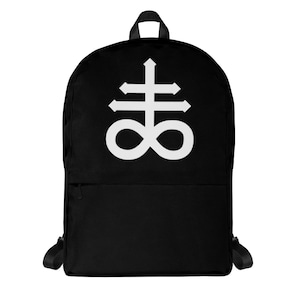 The Leviathan Cross of Satan Occult Symbol Backpack School Bag Black Sulfur